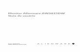 Alienware AW3821DW Monitor Guia do usuário...r o t i n o m o e r b o8|S Características do produto O monitor Alienware AW3821DW tem matriz ativa, Transistor de filme fino (TFT),