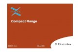 Compact Range - Electrolux · 2005. 5. 12. · 2 Generalidades Compact Range Novo desenvolvimento da fábrica de Schwanden Aparelhos para montagem para cavidades de 380 mm Podem ser