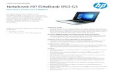 Notebook HP EliteBook 850 G3Slim antirreflexo UHD UW VA de 15,6" com iluminação por LED (3840 x 2160) Tela slim sensível ao toque FHD SVA de 15,6" com iluminação por LED (1920