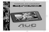 TV Digital:TV Digital - AOC...3.Pressione a tecla Mpara visualizar a janela dos canais memorizados. 4.Use as teclas CH ou para selecionar o canal desejado. 5.Você poderá sintonizar