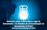 Seminário sobre o Novo Marco Legal do Saneamento - Os ... · Seminário sobre o Novo Marco Legal do Saneamento - Os Desafios da Universalização do Saneamento do Brasil São Paulo,