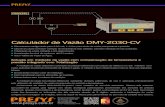 Calculador de Vazão DMY-2030-CV · Calculador de Vazão DMY-2030-CV presys • Três entradas configuráveis para 4-20 mA, 1-5 Vcc para sinais de vazão, temperatura e pressão.