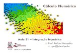 Cálculo Numérico - UFPEif215/slides/2014-1/Aula_21...Integração Numérica Problemas resolvidos pelo cálculo de integral definida Determinação de áreas Determinação de volumes...
