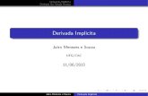 Derivada Implicita - Universidade Federal de Goiás · Jairo Menezes e Souza Derivada Implicita. Deriva˘c~ao Implicita Derivada Da Fun˘c~ao Inversa As fun˘c~oes que estudamos at