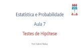 Estatística e Probabilidade Aula 7 Testes de Hipótese€¦ · TRIOLA, M. Introdução à Estatística, 10 ed, Rio de Janeiro: LTC, 2011. p. 320 Exercícios 5 ao 24. Title: Cálculo