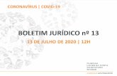 BOLETIM JURÍDICO nº 13 - Chediak Advogados...2020/07/06  · Resolução nº 823, de 08.07.2020 - ANP - publicada em 09.07.2020, flexibiliza atos normativos relacionados ao abastecimento