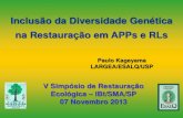 Inclusão da Diversidade Genética na Restauração em APPs e RLs · Ecológica – IBt/SMA/SP 07 Novembro 2013 ... em estágio inicial de sucessão e altamente fragmentada. IF 2005