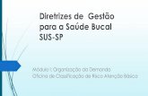Diretrizes de Gestão para a Saúde Bucal SUS-SP€¦ · Básica, com base nos princípios e diretrizes do SUS e suas políticas específicas, visando a ampliação do acesso, através