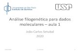 Análise filogenética para dados moleculares – aula 1iq.usp.br/setubal/bmc/2020/filogeniaAula1.pdfAnálise filogenética para dados moleculares – aula 1 João Carlos Setubal 2020.