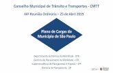 Plano de Cargas do Município de São Paulo...Departamento de Políticas da Mobilidade - DPB. Gerência de Planejamento da Mobilidade – GPL. Superintendência de Planejamento e Projetos