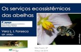 Os serviços ecossistêmicos das abelhas - FAPESP...• O grande desafio: desaparecimento das abelhas e mudanças climáticas Os serviços ecossistêmicos das abelhas A concepção