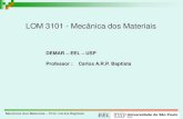 LOM 3101 - Mecânica dos Materiais - USPsistemas.eel.usp.br/docentes/arquivos/471420/LOM3101/... · 2019. 9. 7. · Mecânica dos Materiais –Prof. Carlos Baptista EEL EXEMPLO: O