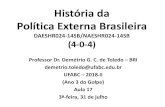 História da Política Externa Brasileira · 2018. 8. 2. · •Anistia aos rebelados da “Revolta dos Marinheiros” •Reunião no Automóvel Clube •Marcha da Família com Deus
