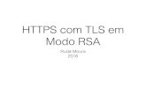 HTTPS com TLS em Modo RSA · 2020. 8. 16. · HTTPS: Inicialização • Cliente (HTTP/TLS) abre conexão com o Servidor e envia o ClientHello para iniciar o handshake do TLS. Negocia
