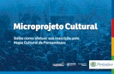 Saiba como efetuar sua inscrição pelo Mapa Cultural de Pernambuco · 2019. 1. 16. · A inscrição na Plataforma Mapa Cultural precisa ser realizada pelo proponente cadastrado
