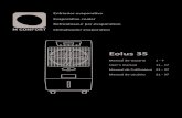EOLUS 35 Manual ESP - MconfortClimatizador evaporativo Manual de Usuario 1 - 7 User´s manual 11 - 17 Manuel de l'utilisateur 21 - 27 Manual de usuário 31 - 37 Eolus 35 CONTENIDO