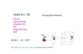 Aula9 e 10 Projeções Planas representar objetos 3D em dispositivosaconci/Aulas9-10-2019-Projecoes.pdf · 2019. 5. 7. · Projeções A teoria de projeções é bem genérica. Permite