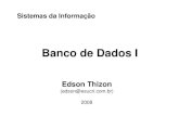 Banco de Dados I - Unisulpaginas.unisul.br/edson.thizon/PDF/aula1_BDI.pdf · 2011. 3. 28. · Banco de Dados I Sistemas da Informação Edson Thizon (edson@esucri.com.br) 2008