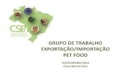 GRUPO DE TRABALHO EXPORTAÇÃO/IMPORTAÇÃO PET FOOD · GRUPO DE TRABALHO Rotulagem de Produtos Projeto de Lei 2470/2011 – Autor Ricardo Izar (PV/SP), regulamenta o direito à informação
