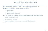 Tema 2. Modelo relacional - UCM 2 Modelo...SQL DES. F. Sáenz Pérez. Universidad Complutense de Madrid (EU) Álgebra relacional extendida (nulos, recursión, correlaciones, duplicados)