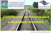 Contribuição da Ferrovia para a Mobilidade Brasileira...a Mobilidade Brasileira. São Paulo, 27 de novembro de 2013 Contribuição dos Trilhos para a Mobilidade Brasileira. Fundada