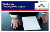 Workshop Descrição de cargos - Alpargatas · 2017. 11. 13. · Definição de Cargo É um componente organizacional que representa um conjunto de deveres e responsabilidades. Tem