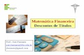 Matemática Financeira Descontos de Títulos