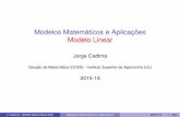 Modelos Matemáticos e Aplicações Modelo Linear