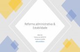 Reforma administrativa & Estabilidade