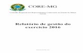 Relatório de gestão do exercício 2016 - CORE-MG