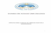 EXAMES DE ACESSO UMN 2021/2022