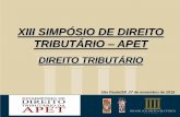 XIII SIMPÓSIO DE DIREITO TRIBUTÁRIO APET