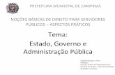 Tema: Estado, Governo e Administração Pública
