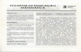 FOLHETIM DE EDUCAÇÃO MATEMÁTICA FEIRADE SANTANA …
