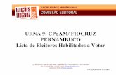 URNA 9: CPqAM / FIOCRUZ PERNAMBUCO Lista de Eleitores