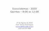 Ecossistemas - 2020 Quintas 8:00 as 12:00