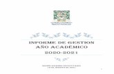 INFORME DE GESTION AÑO ACADÉMICO 2020-2021