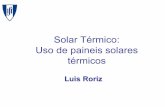 Solar Térmico: Uso de paineis solares térmicos