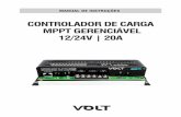 CONTROLADOR DE CARGA MPPT GERENCIÁVEL 12/24V | 20A