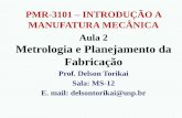 MANUFATURA MECÂNICA Aula 2 Metrologia e Planejamento da ...