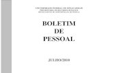 BOLETIM DE PESSOAL - UFMG ... BOLETIM DE PESSOAL MENSAL - N¢› 575/2010 Divulga£§££o das ocorr£¾ncias