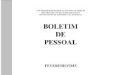 BOLETIM DE PESSOAL 2015-07-09¢  BOLETIM DE PESSOAL FEVEREIRO/2015 . BOLETIM DE PESSOAL MENSAL - N¢›
